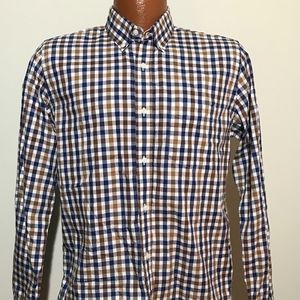 Peter Manning Everyday Shirt Gingham Blue-Brown